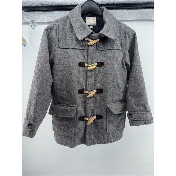 Janie And Jack Boys Wool Blend Coat 7-8 Youth Toggle Jacket Gray - Picture 5 of 6
